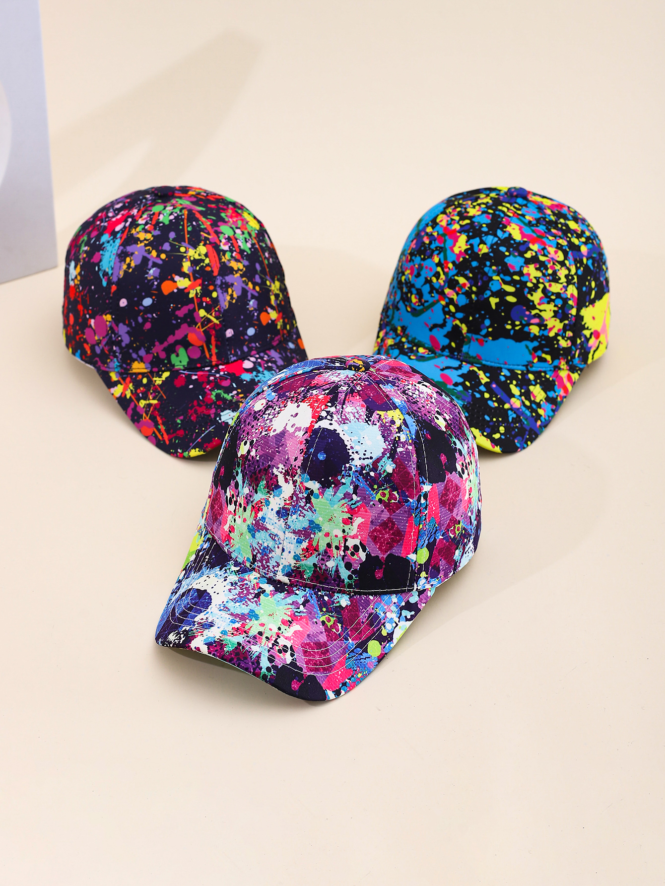 Spring and summer cross-border European and American best-selling graffiti tie-dyed gradient printed baseball caps, outdoor travel sun protection and shading adult baseball caps, adjustable for foreign trade full figure