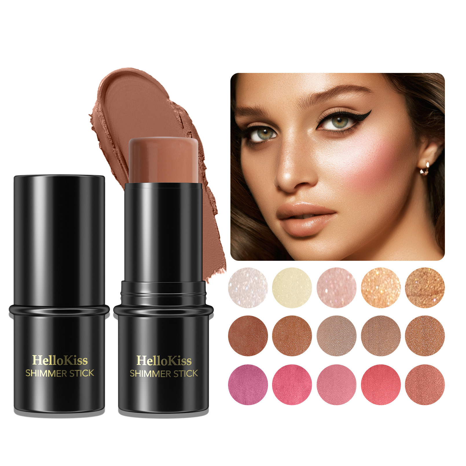 HelloKiss Highlight Brightening Contouring Stick Three-dimensional Face Base Multi-color Highlight Shadow Concealer Pen Makeup details Picture