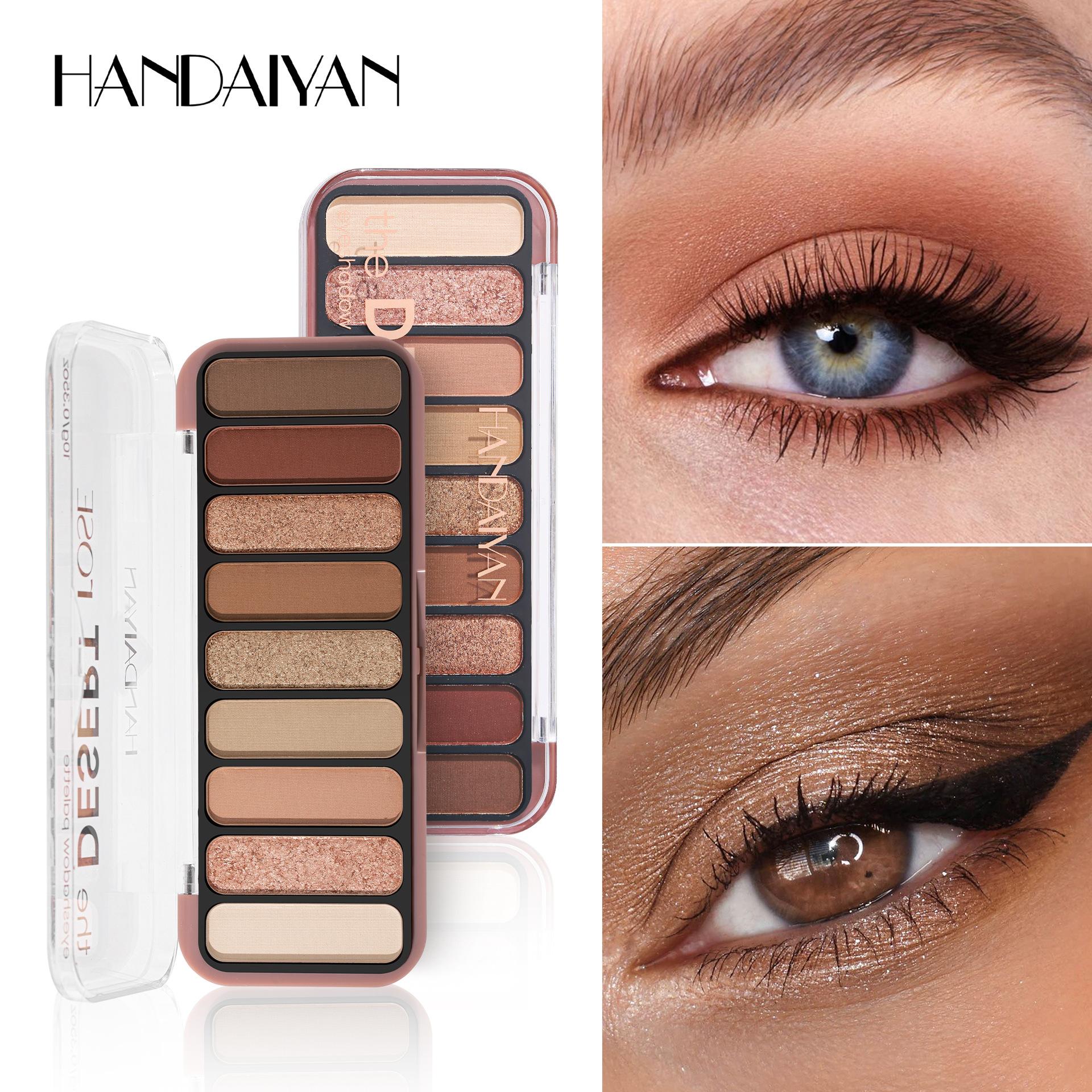 Nine-color eyeshadow palette matte handaiyan pearlescent Fine shimmering earth tone, one set for multiple uses, cross-border exclusive eyeshadow palette full figure