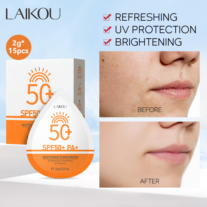 LAIKOU sunscreen 2g*15 Summer Cream Hydrating and Moisturizing Cross-border full figure