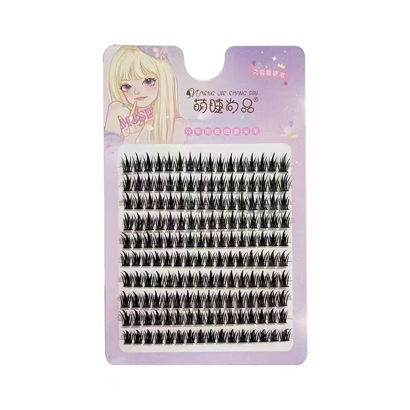 Mengjie Shangpin Wheat Ear Eyelash Book: 10 rows of large-capacity tapered false eyelashes, naturally thick and photogenic comic eyelashes Item Picture