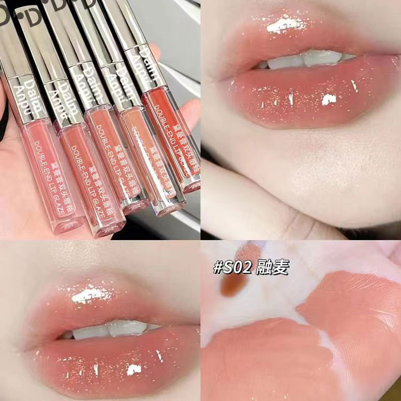 Daimanpu double-head lip gloss, water gloss, mirror finish, velvet matte lip paste, non-fading and non-staining, student lipstick, affordable Specification drawing