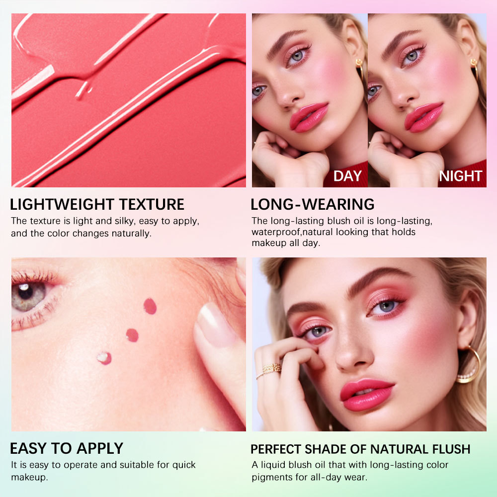 ibcccndc Liquid Blush Oil Brightens and moisturizes Blush, Warming liquid blush Specification drawing
