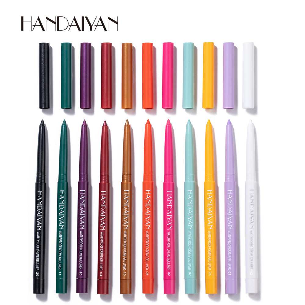 Cross-border 20-color eyeliner gel pen HANDAIYAN Starry Sky Eyeliner Pen waterproof and non-smudge colored eyeliner gel pen Item Picture