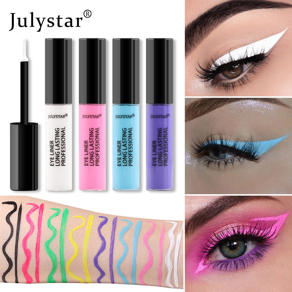 julystar Cross-border Halloween Beauty Eyeliner Liquid Cross-border Colored Waterproof, Oil-Proof and non-smudging Eyeliner Pen wholesale details Picture