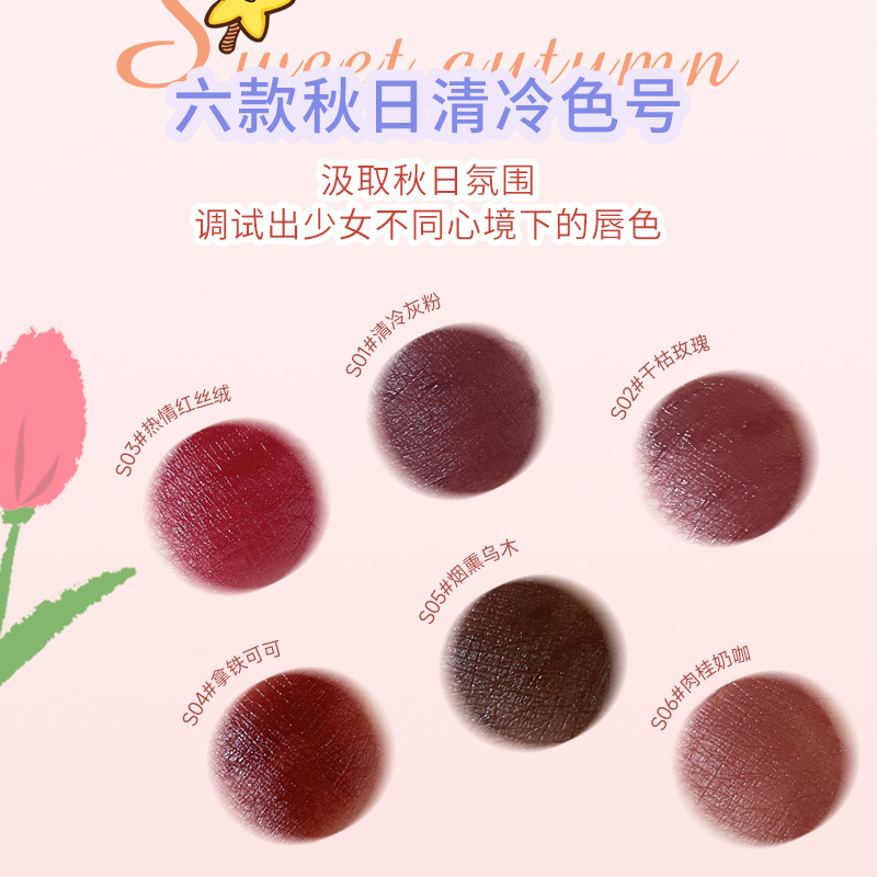 HEYYUE ice cream lip gloss small pudding makes the lips look fair. Red velvet matte lip paste is not easy to stick to cups. Lip gloss is affordable Application Scenario