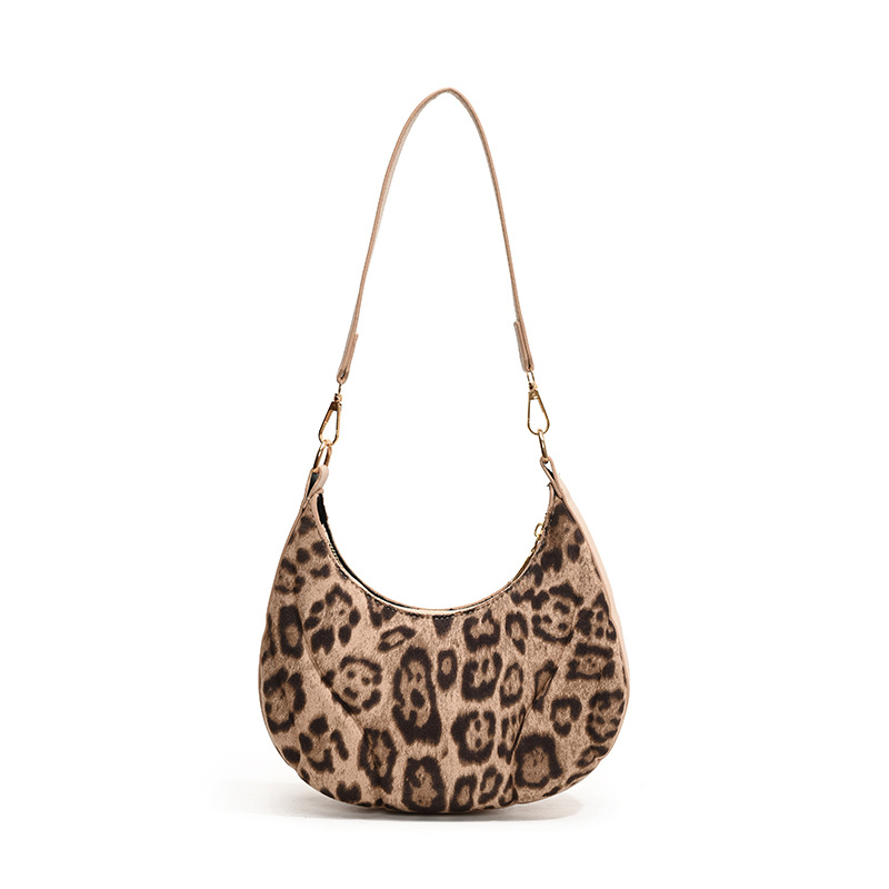 Leopard print cross-border niche bags for women, versatile and fashionable new retro underarm bag, stylish and individual commuting single-shoulder bag Item Picture