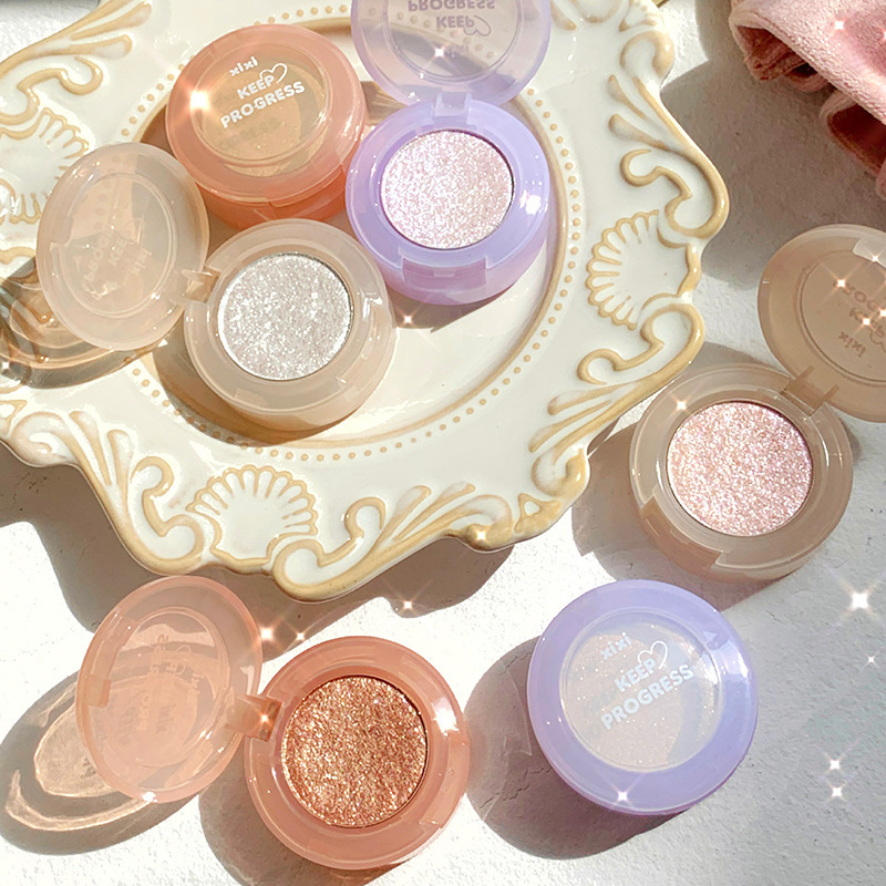 xixi Light Bulb Project Single-color Eyeshadow ins Earth Pearlescent Nude Makeup beginner long-lasting affordable Eyeshadow without smudging details Picture