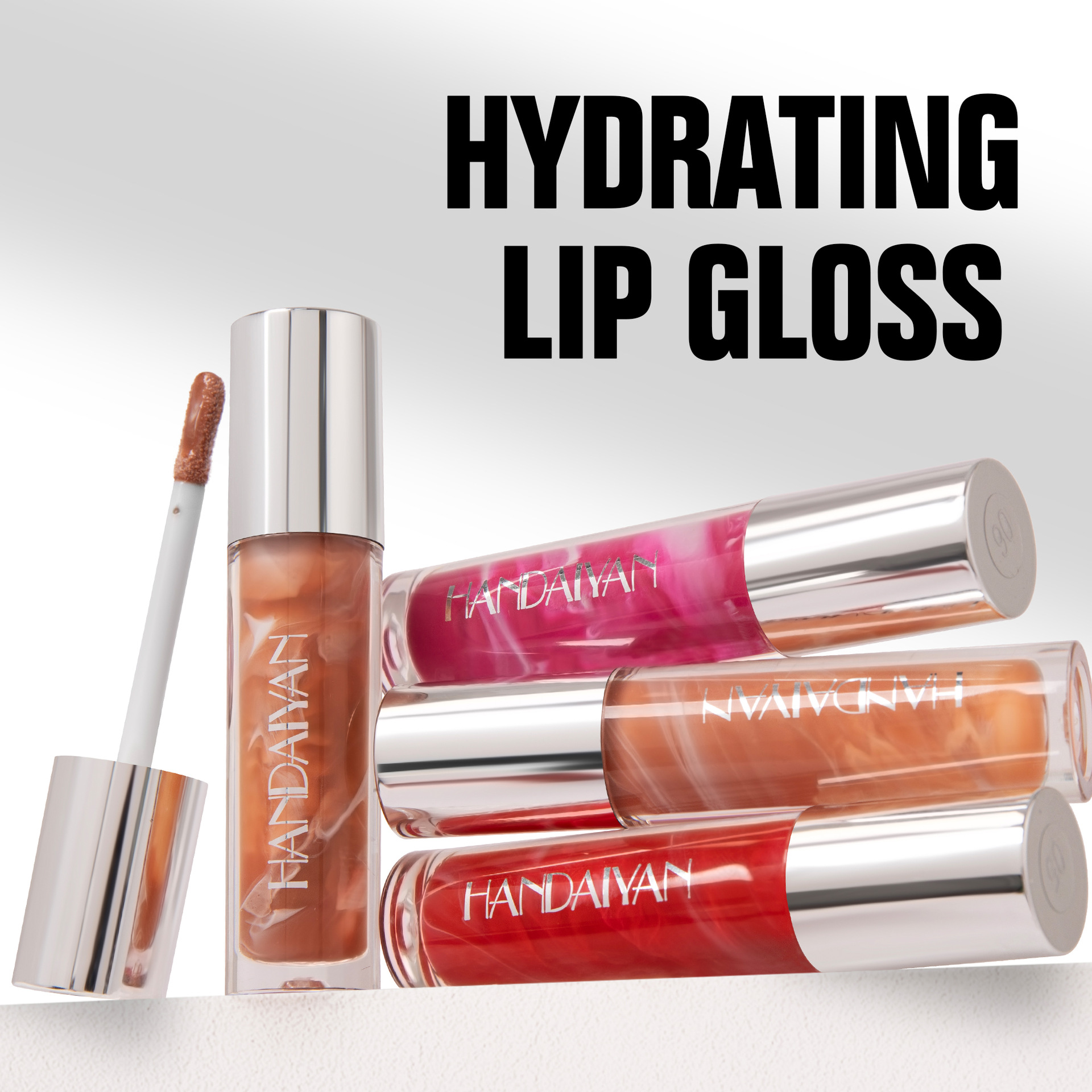 Cross-border Mirror Lip Gloss handaiyan Marble Texture Moisturizing Lip Gloss Lipstick Mirror Lip Gloss Specification drawing
