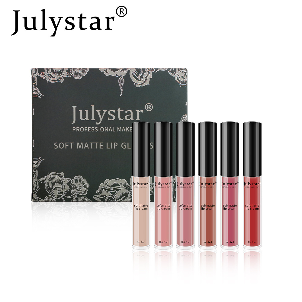 Cross-border matte and multi-color lip gloss is easy to apply, long-lasting, does not fade, and does not stick to the rim of the cup. Wholesale set box Item Picture