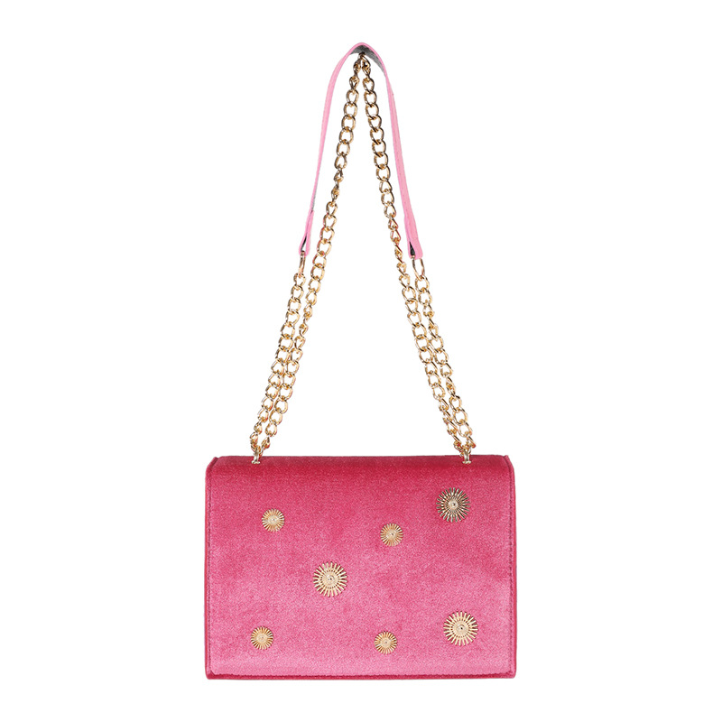 Cross-border fashionable velvet small square bag for women, simple and fashionable single-shoulder bag, new autumn and winter crossbody chain bag Item Picture