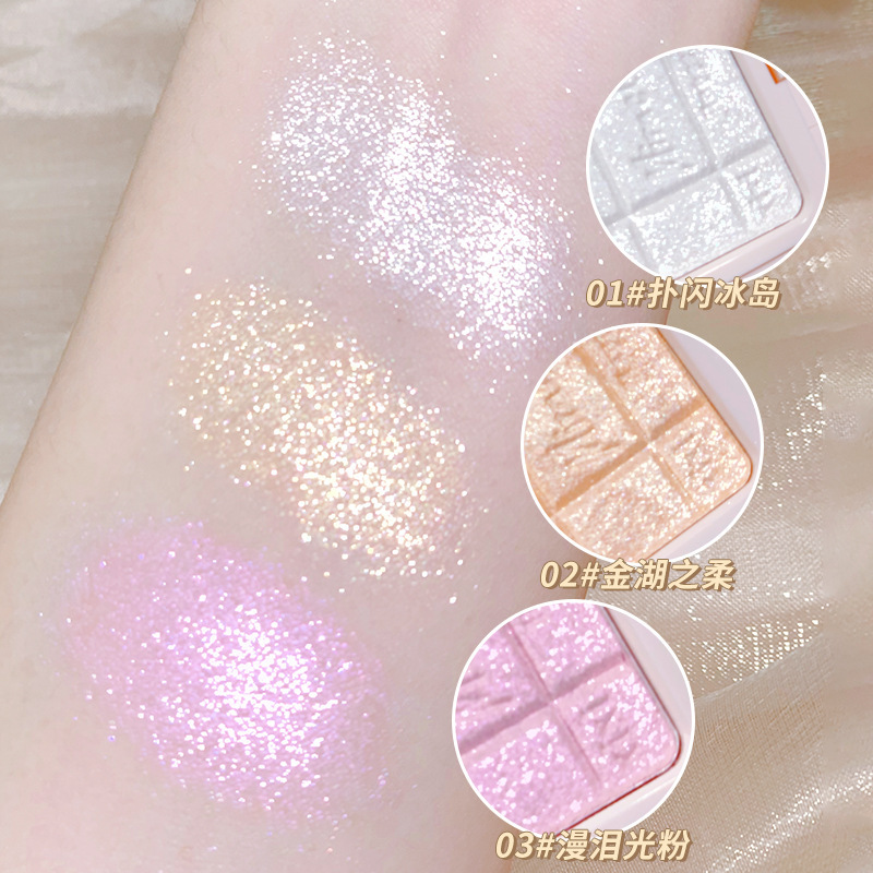 xixi Light and Shadow Miracle High Gloss Powder Plate Pearlescent Sparkling Sparkling Diamond Facial Brightening Three-dimensional Nose Shadow High Gloss Powder Application Scenario