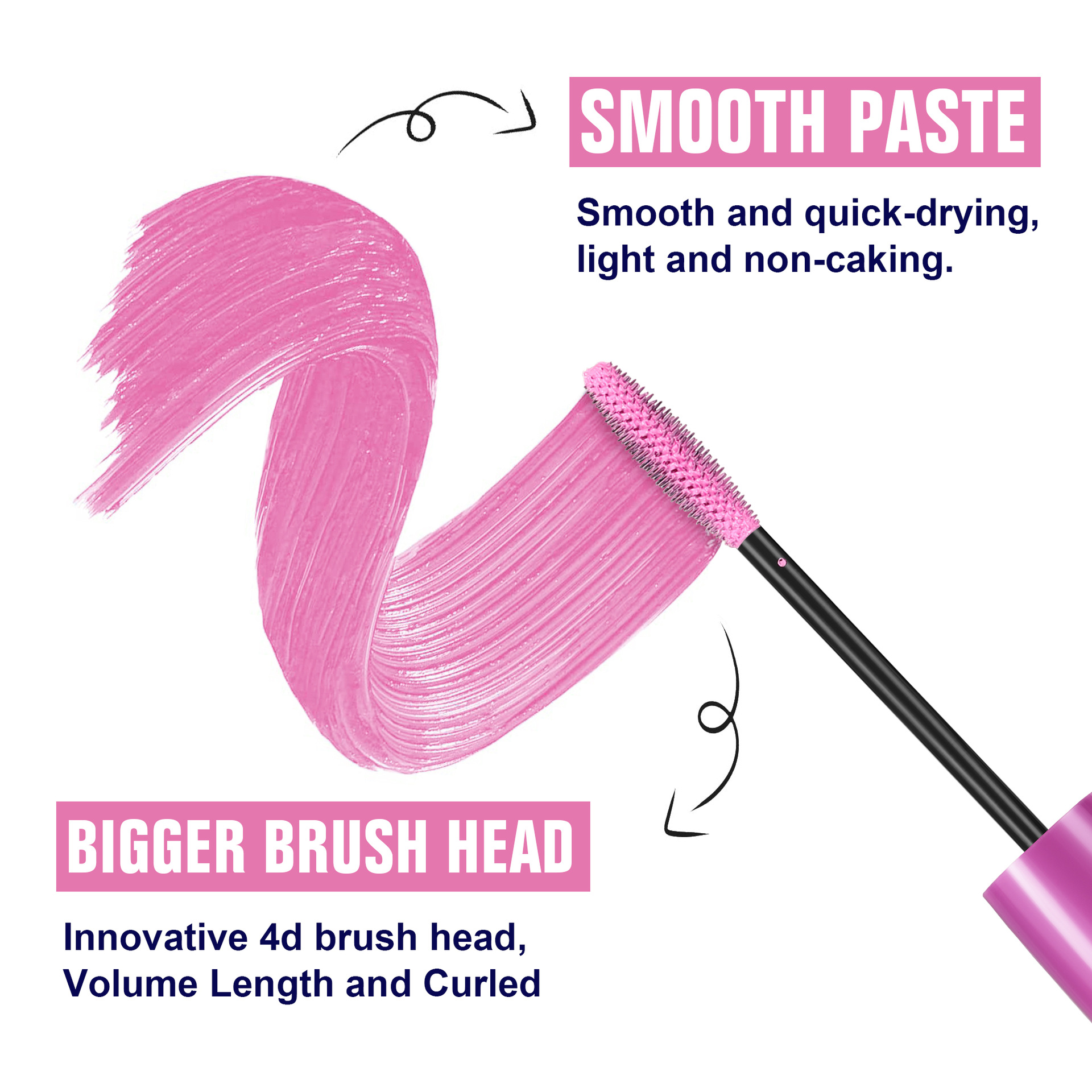 HANDAIYAN 10-color cross-border long-lasting waterproof mascara that doesn't smudge easily. Thick, curly and colorful mascara Specification drawing