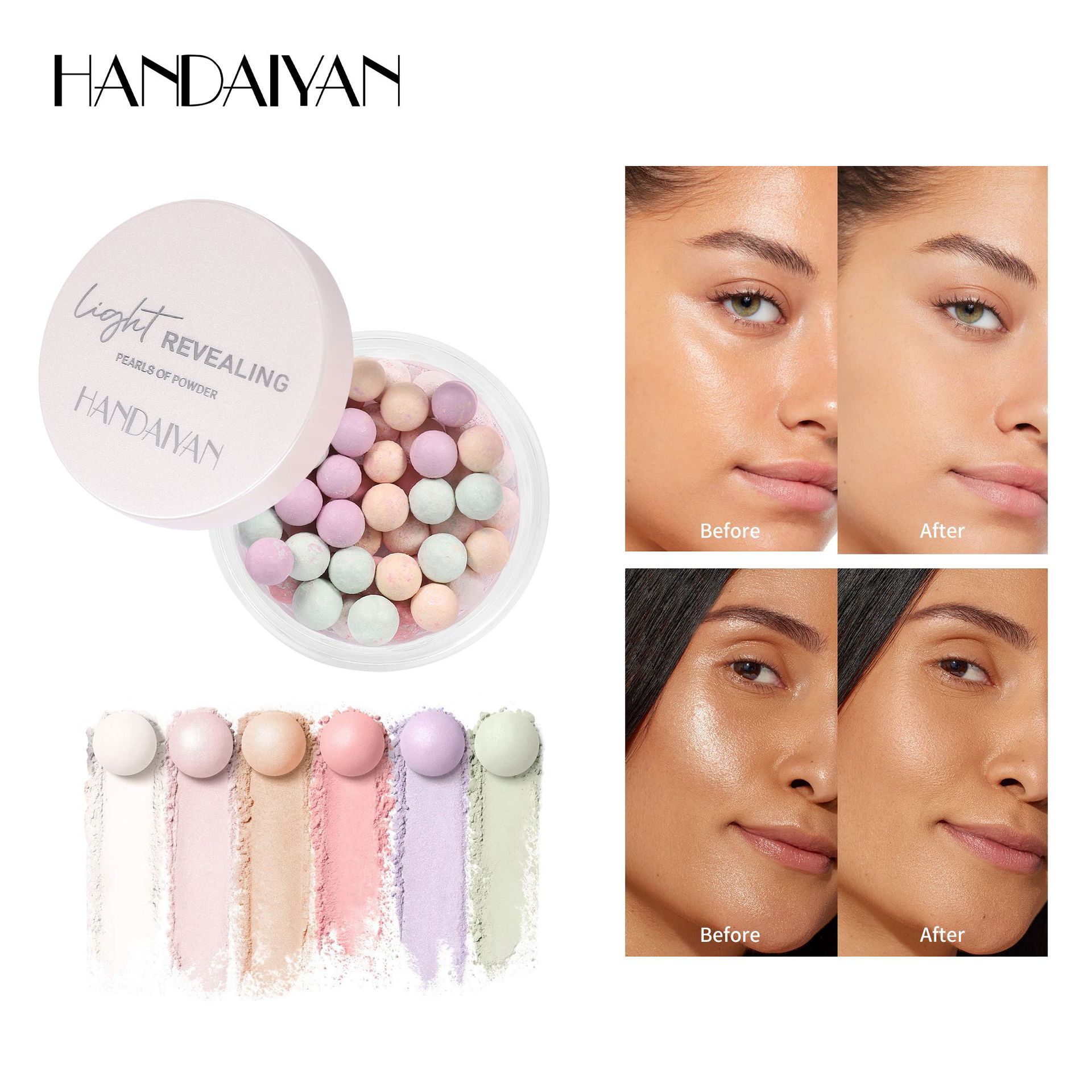 Cross-border Setting loose Powder Balls, five-color high-gloss contouring pearlescent handaiyan Oil-control long-lasting wholesale setting powder Specification drawing