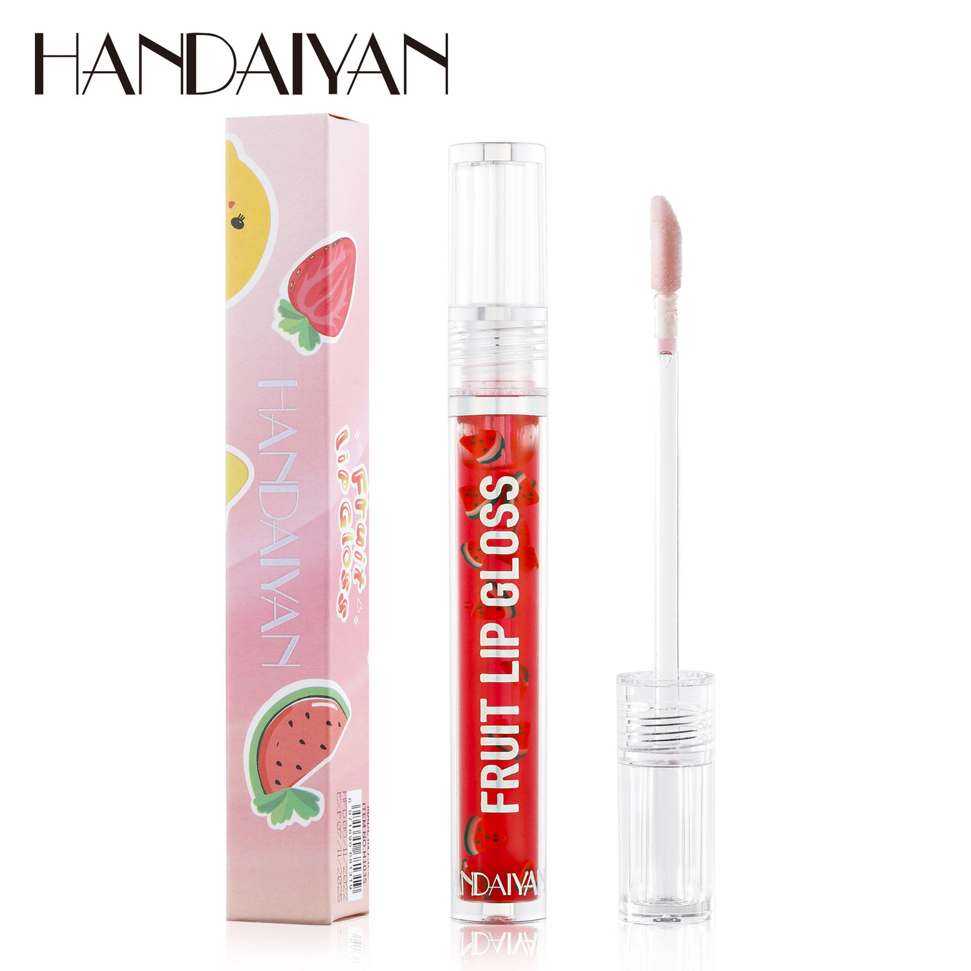 Cross-border Lip Oil 6-color Fruit handaiyan Liquid Hydrating and Moisturizing Lip Gloss, reducing lip lines and preventing dry and chapping lip cream Item Picture