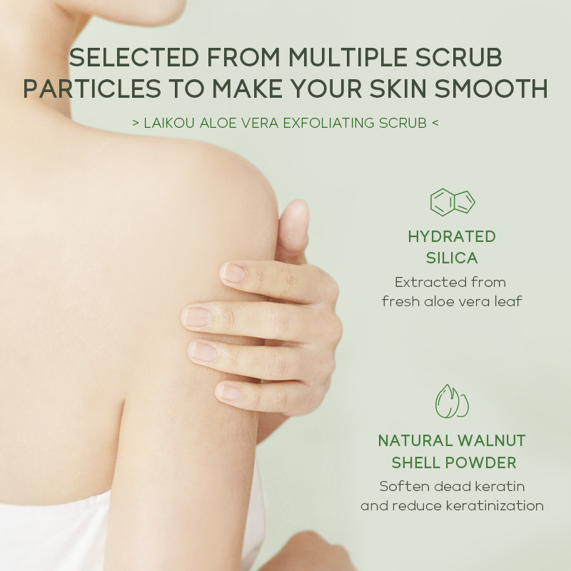 Laikou Body Aloe Vera Scrub 350g Manufacturer supply Pore-cleaning skin care products for body care details Picture