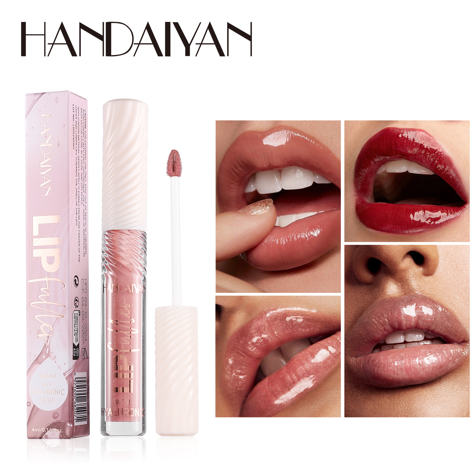 handaiyan Cross-border Mirror Lip Gloss Hyaluronic Acid Moisturizing and Nourishing Lipstick Lip Gloss Hydrating Pearlescent Lip Gloss Makeup full figure