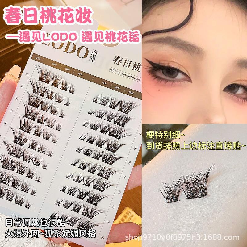 Luodou's popular segmented slanting flying sister style fox style segmented charming makeup, Spring peach blossom makeup series, natural and fake details Picture