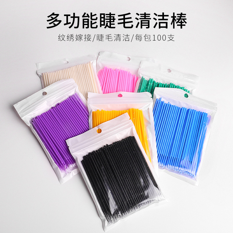 New tattoo and false eyelash cleaning cotton swab, disposable cleaning stick, quick removal false eyelash cotton swab details Picture