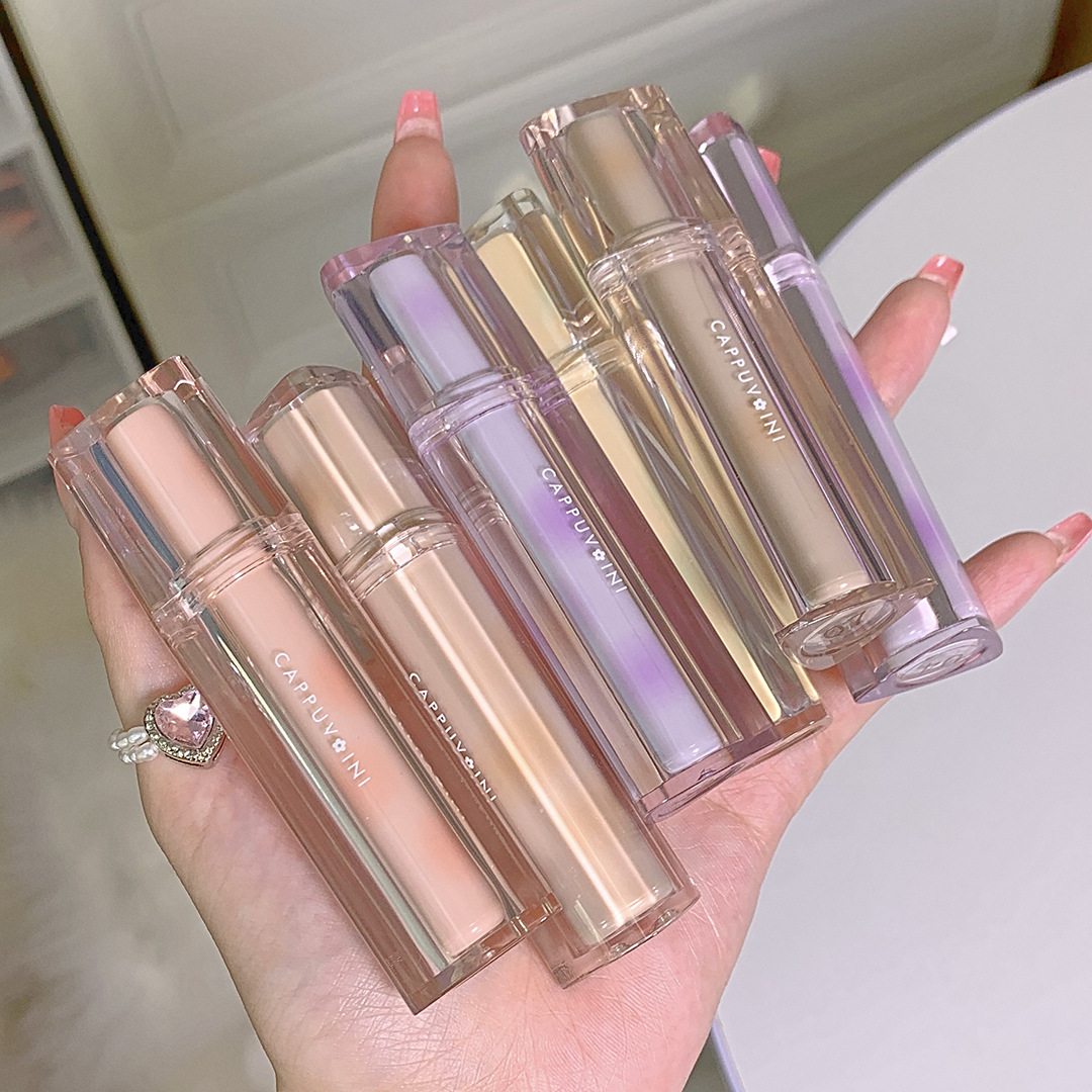 Cappuvini Ice Tea Mirror Lip Gloss, Water Gloss Lip gloss, glass lip gloss, non-stick and non-fading, student lip gloss full figure