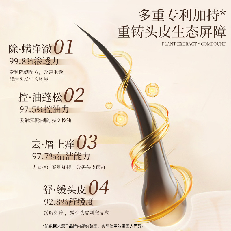LMLTOP Anti-Dandruff and Anti-Itch Ginger Plant Extract Shampoo, Smooth Hair Nourishing and Oil-Control Shampoo 500ML Specification drawing