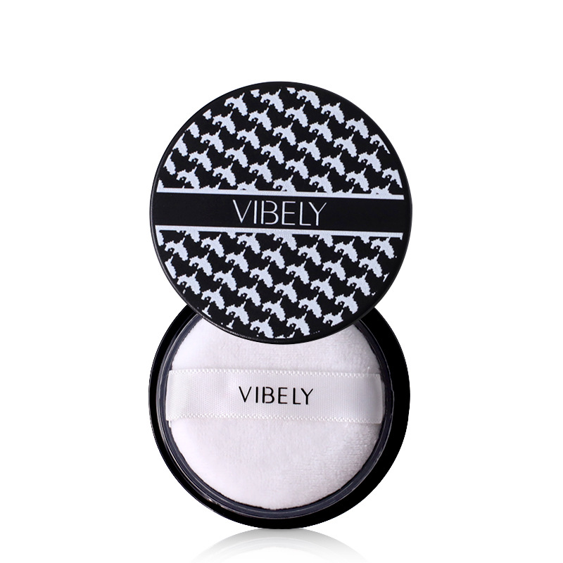 VIBELY Thousand Bird Pattern Breathable Oil-control Setting Powder, Clear, Smooth, Waterproof and sweat-proof Setting Powder puff Item Picture