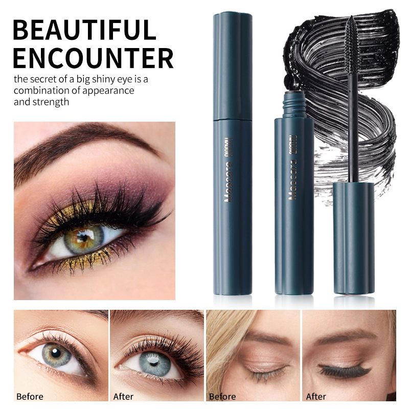 QIANXIU cross-border manufacturer's thick, curly and long mascara, waterproof and non-smudge 4D mascara, a bestseller in Europe and America details Picture