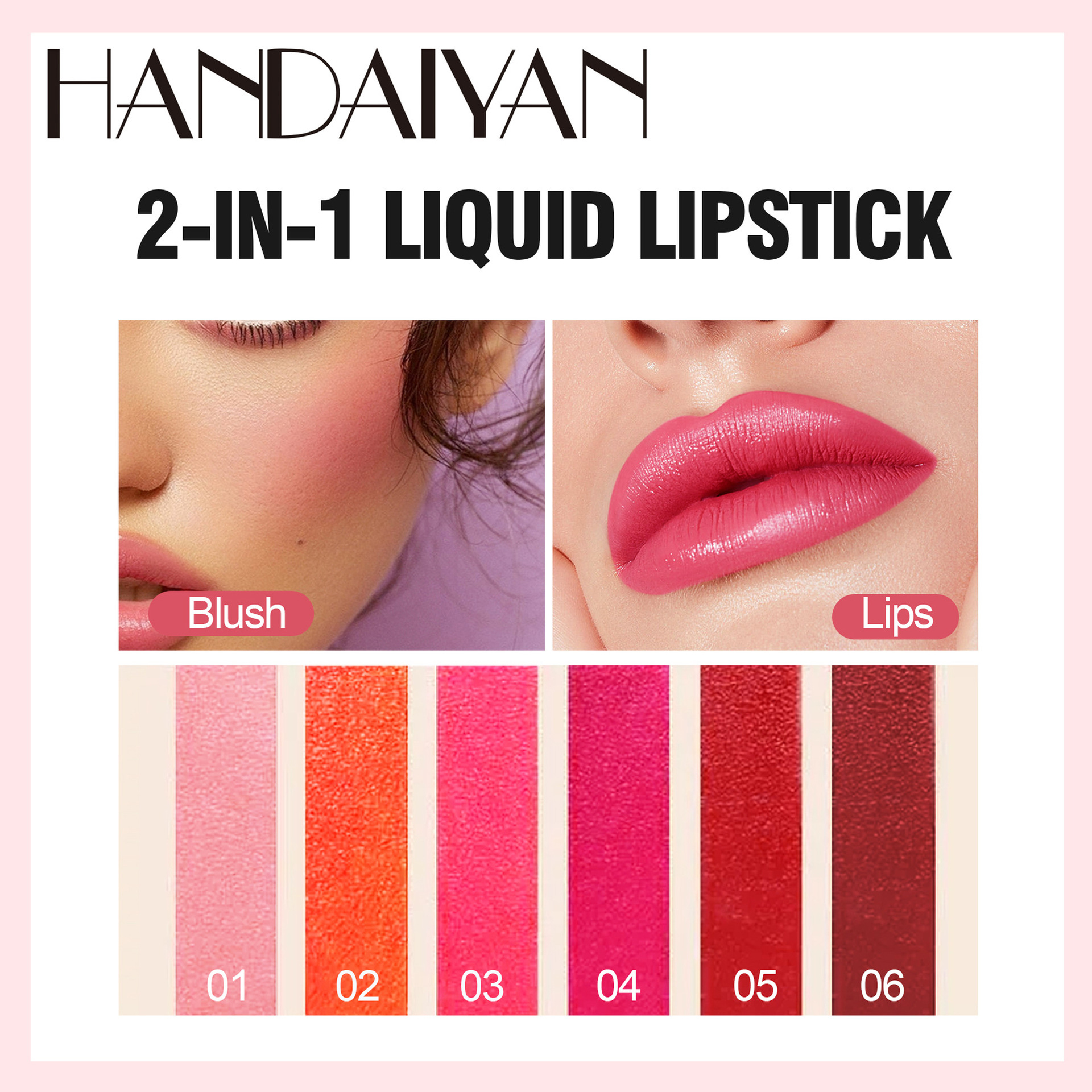 handaiyan matte lip gloss lipstick is long-lasting and does not fade easily. Cross-border lip makeup lipstick water details Picture