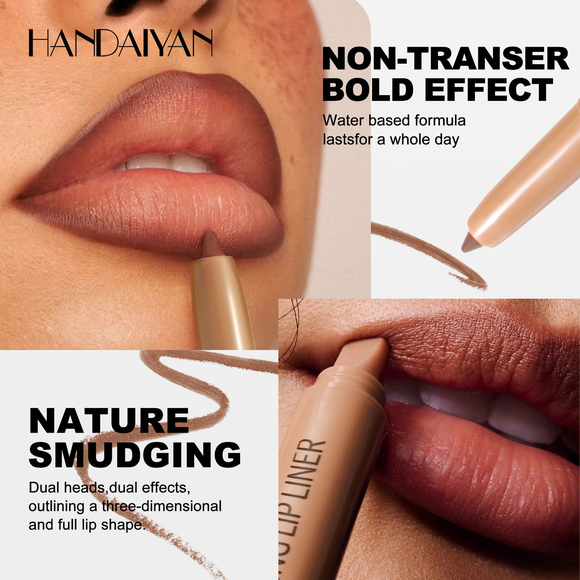 Wholesale cross-border lip liner pen for shaping lips HANDAIYAN Lip liner pen is waterproof, does not fade easily and is easy to apply color Specification drawing