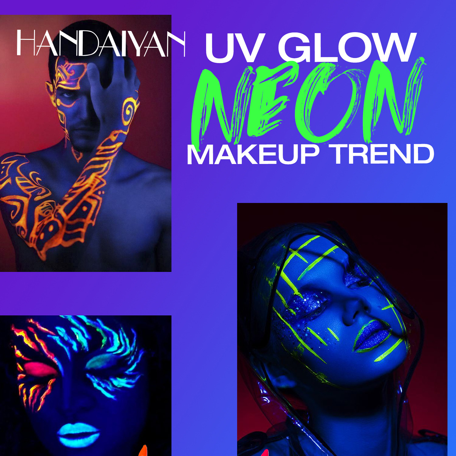 New cross-border fluorescent eyeliner pen set by UV Han Daiyan handaiyan Waterproof Eyeshadow colored eyeliner Gel Pen details Picture