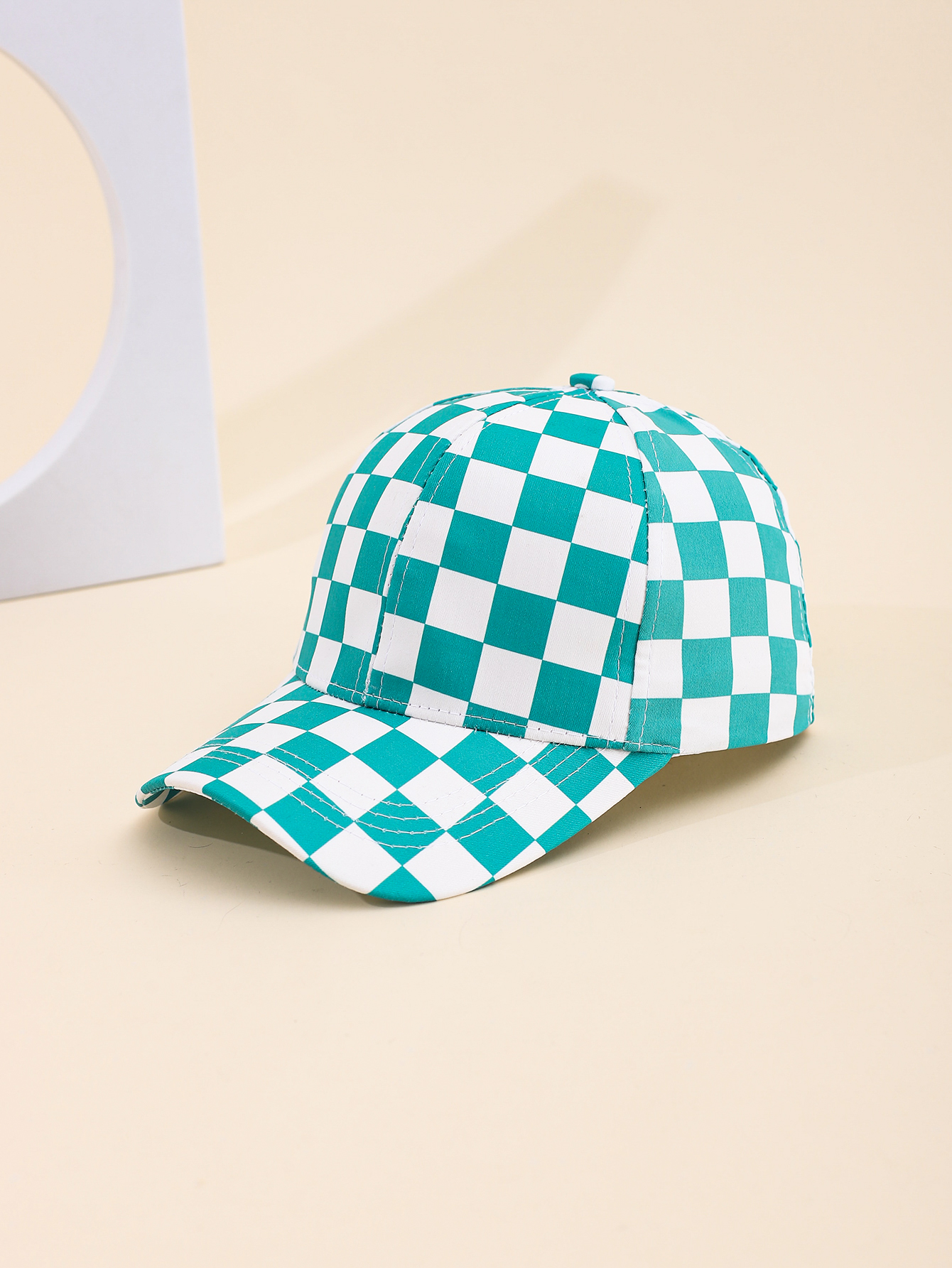 Spring and summer cross-border European and American bestsellers checkerboard printed baseball caps, outdoor travel sun protection and shading adult baseball caps, adjustable for foreign trade Item Picture