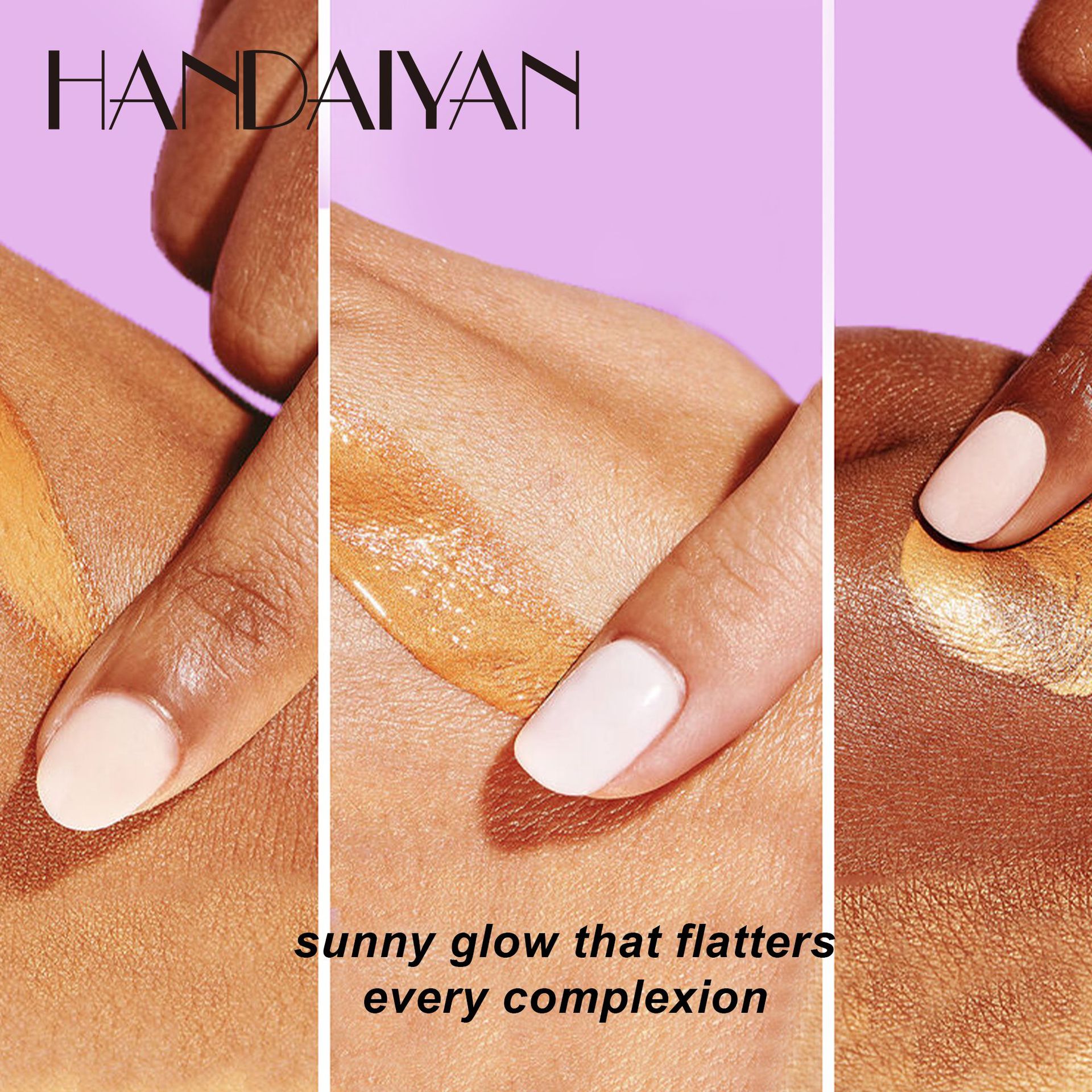 Cross-border Tanning Foundation handaiyan Wheat and Bronze Concealer Dark Skin Pearlescent Gilt Foundation details Picture