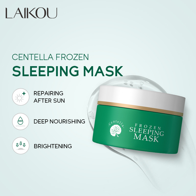 Wholesale cross-border LAIKOU Centella asiatica frozen Mask 100g application-based sleeping mask Hydrating Moisturizing Cleansing mask full figure