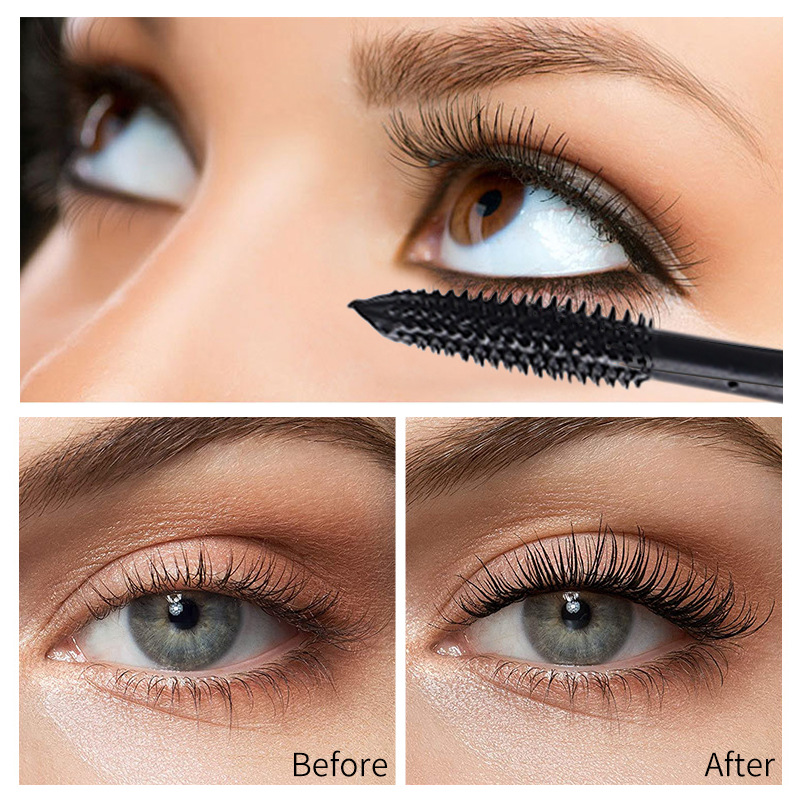 Cross-border makeup top-notch waterproof, non-smudging and non-clumping 4D mascara for long, thick and curling eyelashes wholesale Specification drawing