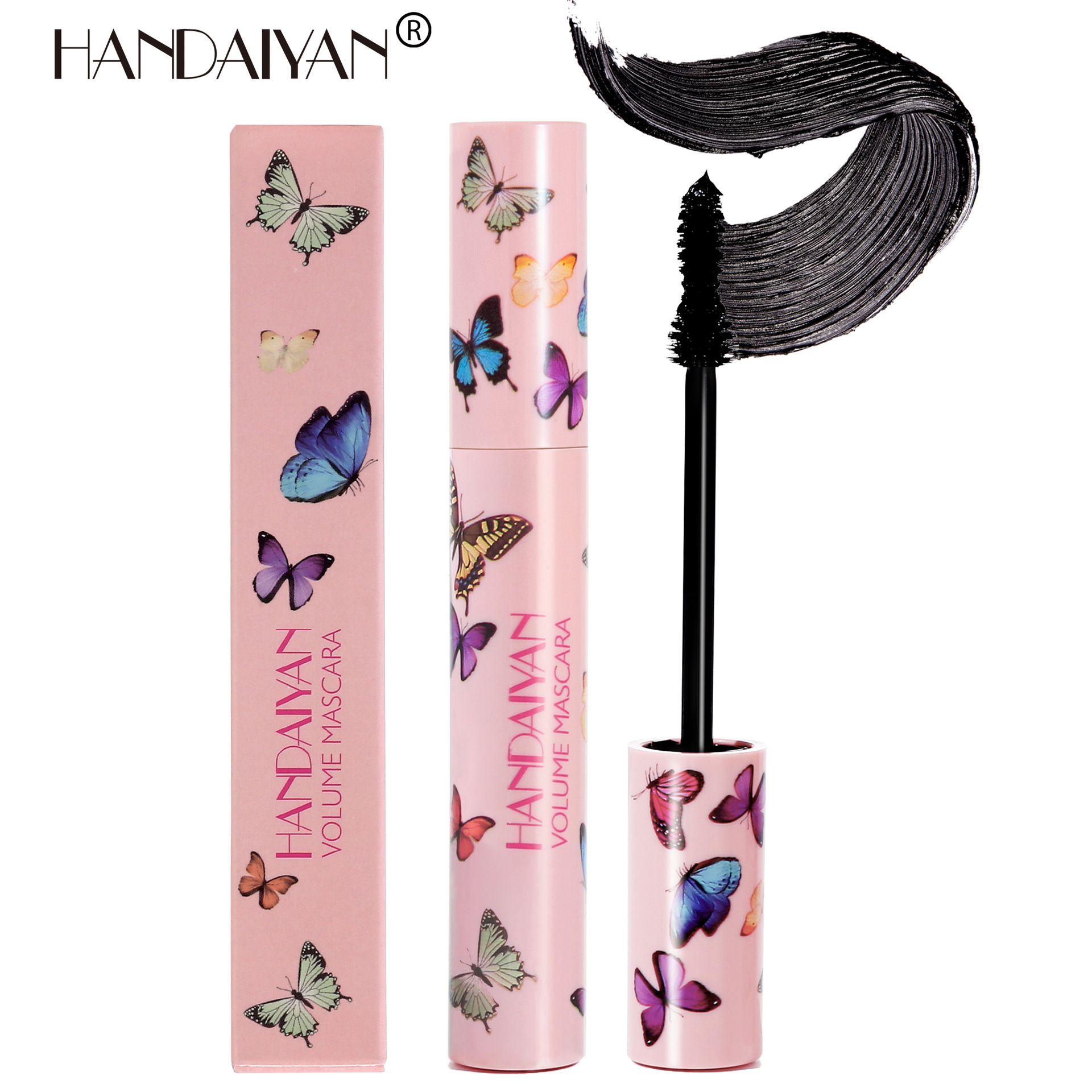 Cross-border Mascara Fine Comb HANDAIYAN, sweat-proof, non-smudge, long, curly and thick mascara Specification drawing