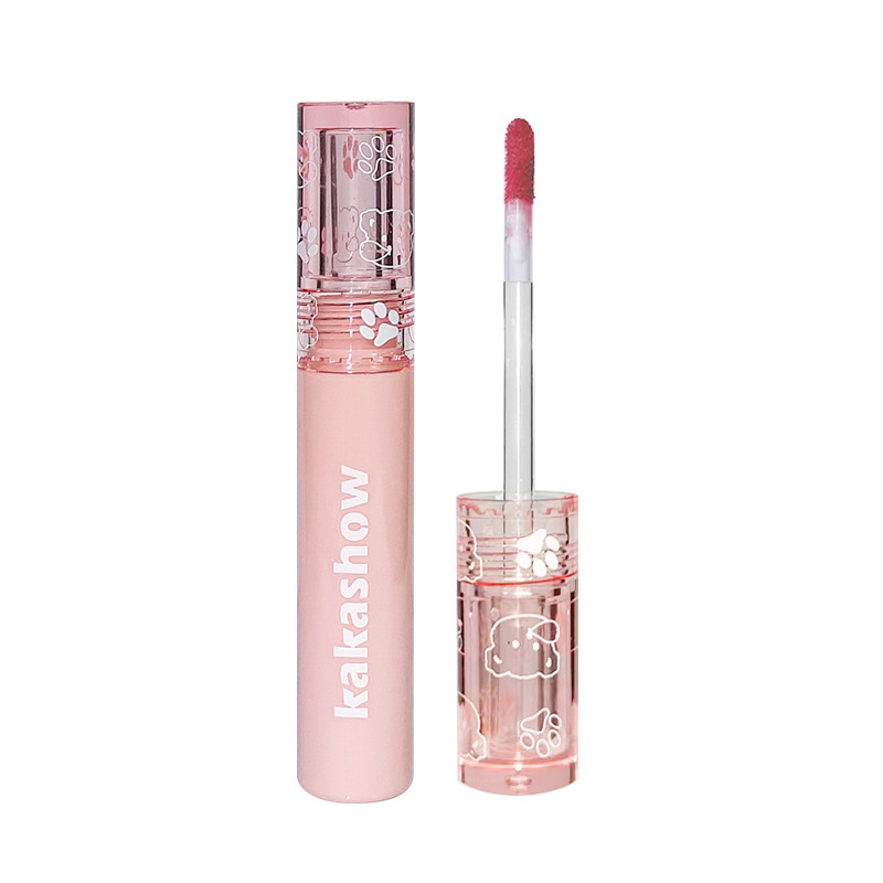 kakashow Bubble Bear Mirror Water Light Lip Gloss Spring/Summer Glass Pouty Lip Moisturizing Whitening Blush Water Mist Lip Gloss Item Picture