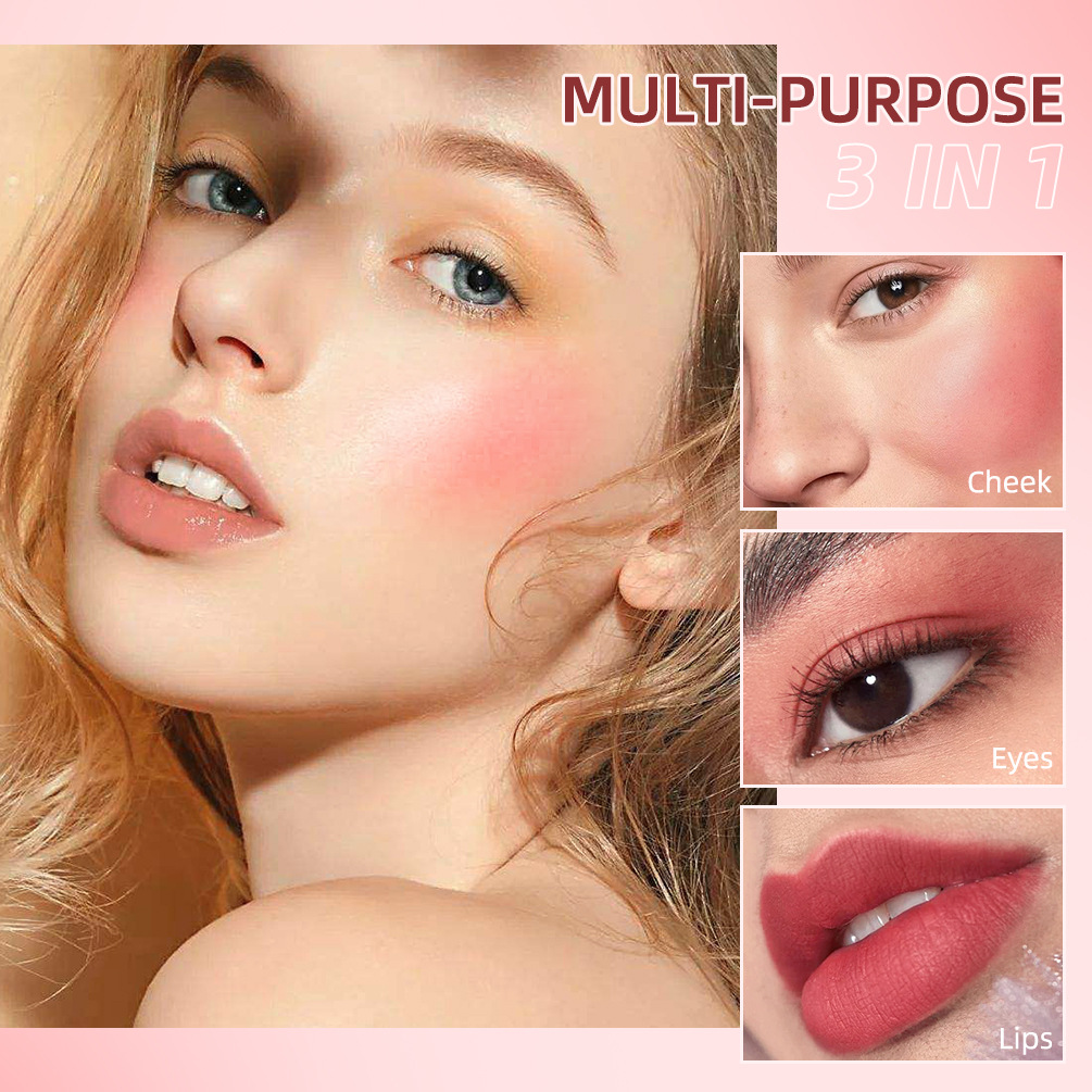 QiBest liquid Blush is smooth, natural, long-lasting and brightening. The hydrating blush is not prone to fading. It is a blush powder cream details Picture