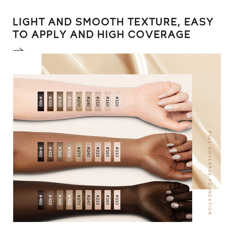 Laicome Cross-border Makeup Full Coverage Foundation 30g(Color Box) Covers blemishes, enhances makeup, and brightens the skin in 9 colors Specification drawing