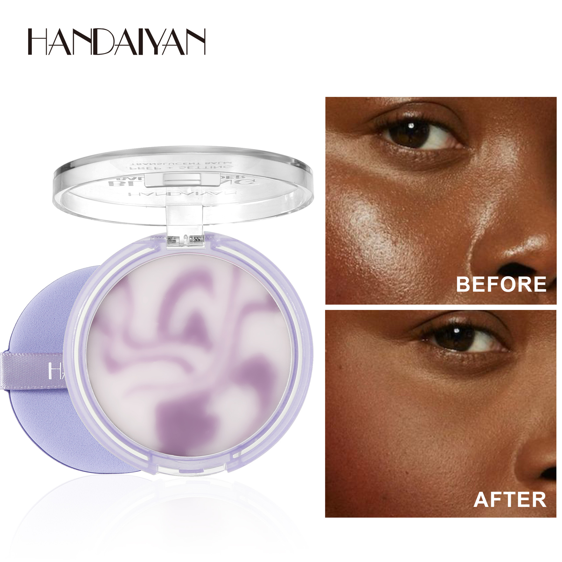Cross-border setting powder compact, powder-free, fine, skin-friendly, natural, oil-controlling and long-lasting HANDAIYAN powder-free setting Powder cream full figure