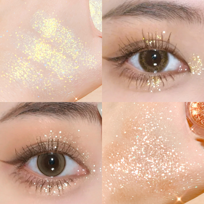 xixi Light Bulb Project Single-color Eyeshadow ins Earth Pearlescent Nude Makeup beginner long-lasting affordable Eyeshadow without smudging Specification drawing