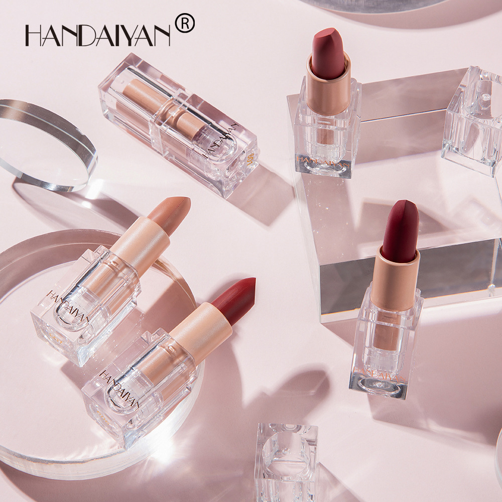 Cross-border matte lipstick nude color HANDAIYAN, not easy to fade, Amazon cosmetics matte lipstick lipstick for export details Picture