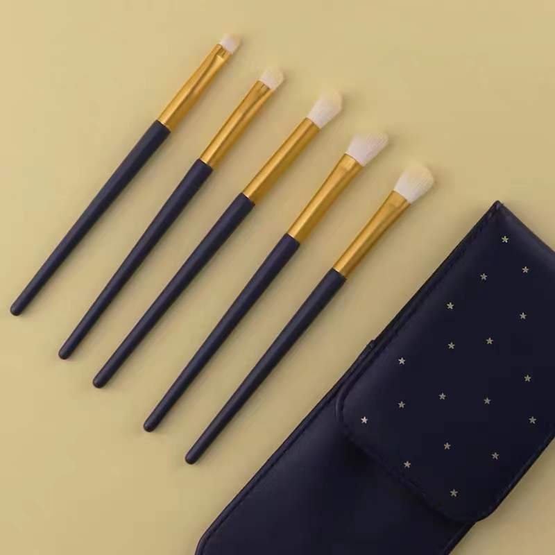 5-piece Star Motion eyeshadow brush set, soft bristle eye cover brush, smudging brush, eye makeup, nose shadow brush, makeup brush, eyeliner brush Specification drawing