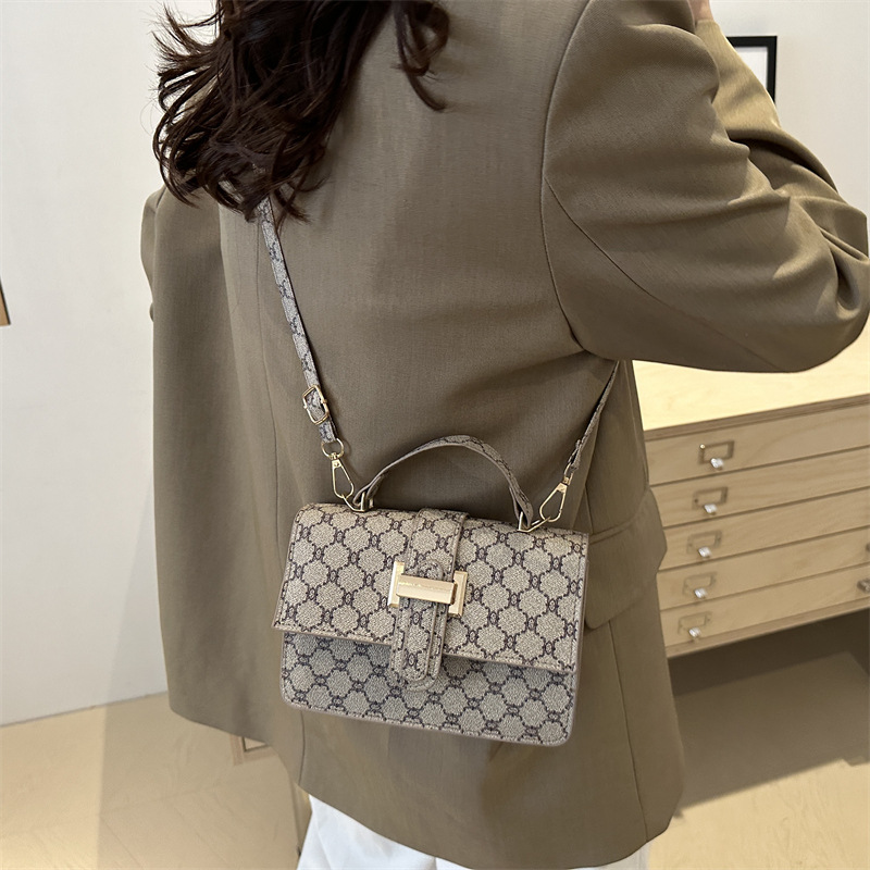 The 2024 new women's bag features a high-end texture, a niche and fashionable style, a retro and versatile small square bag, and a hand-held shoulder crossbody bag Specification drawing