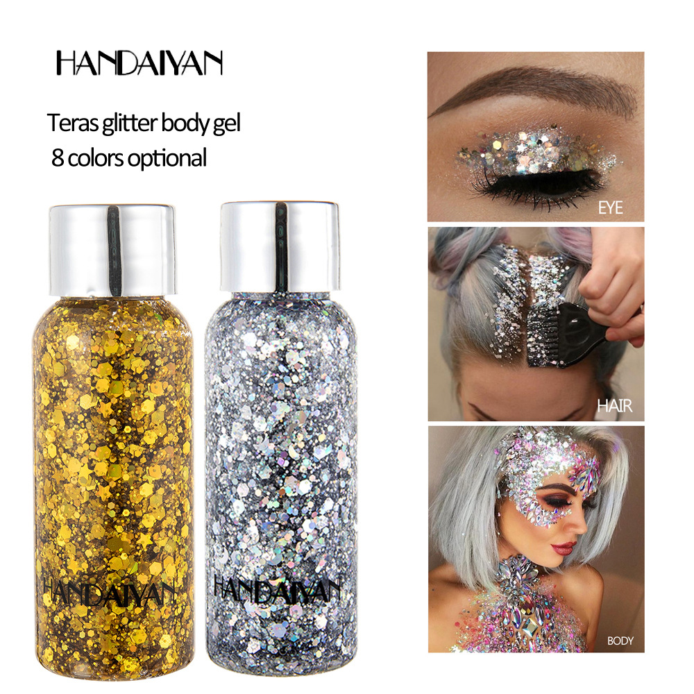 HANDAIYAN Cross-border Sequin Eyeshadow Gel Stage Makeup Laser Large Sequin Sparkling Body Gel full figure