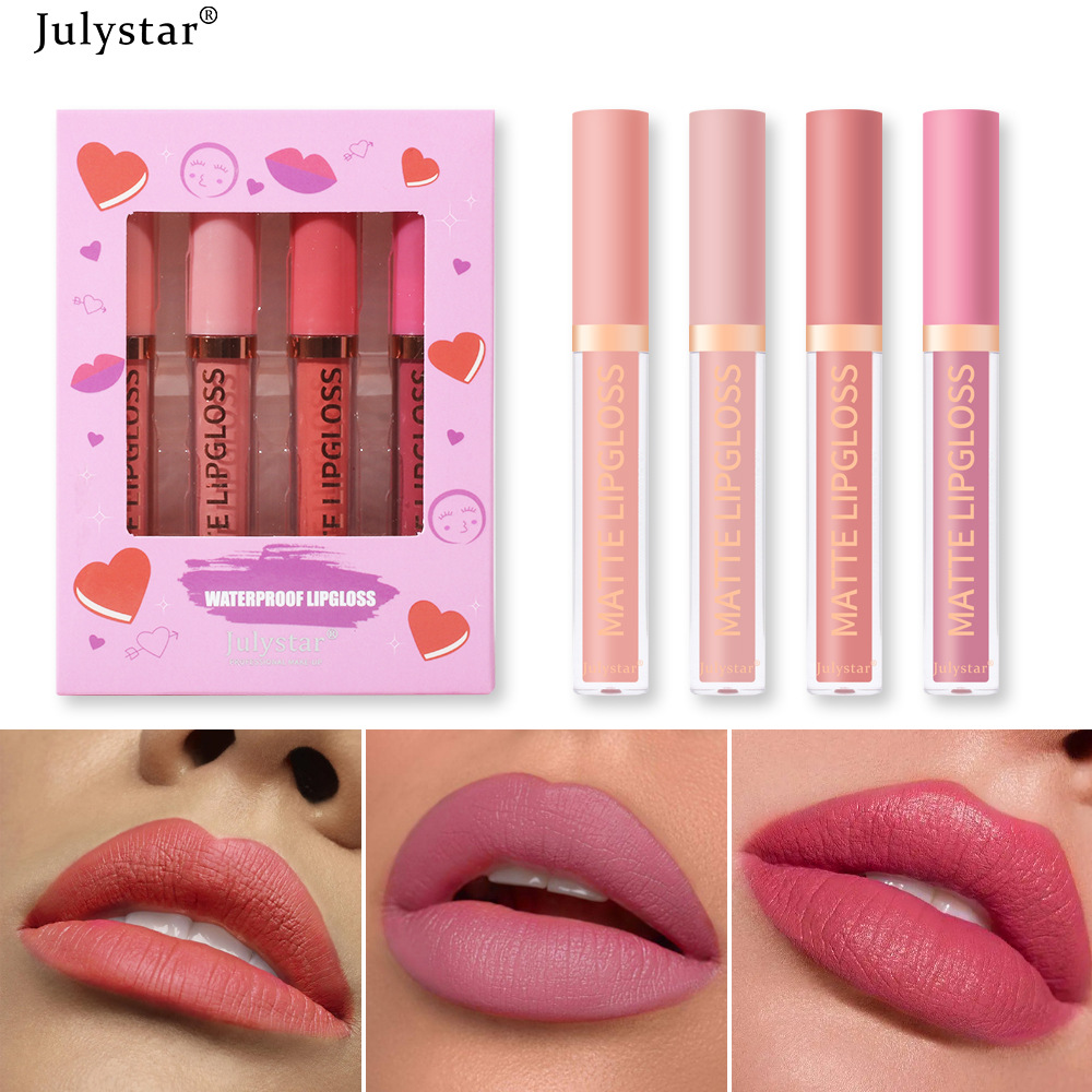 European and American velvet matte lipstick set, cross-border natural, long-lasting, non-fading and non-sticking lip gloss set box wholesale Specification drawing