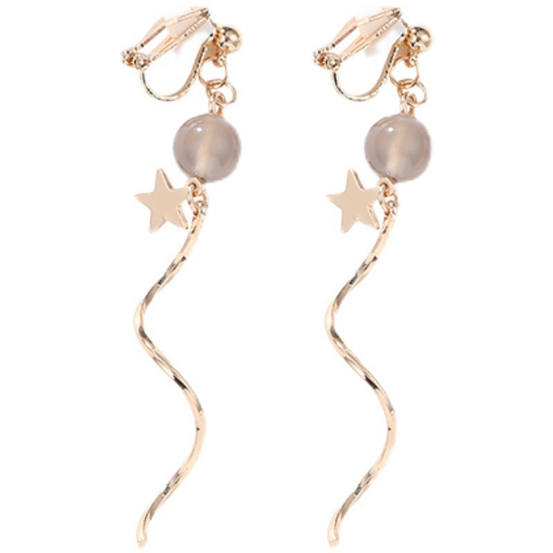 Korean fashion tassel ear clips, earrings without ear holes, niche design sense, high-end feel, super fairy-like style earrings and earrings Item Picture