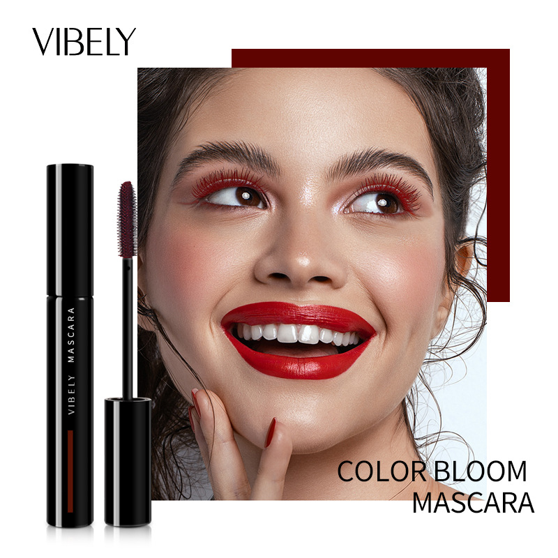 VIBELY's cross-border best-selling colored mascara from Europe and America is waterproof, non-smudge, thick and curling 4D mascara base Specification drawing