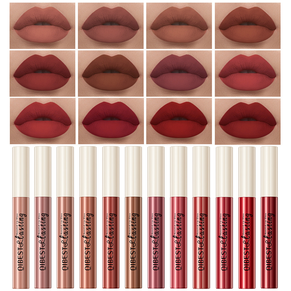 QiBest Non-stick cup lip gloss matte Liquid Lipstick and non-fading lip gloss Cross-border wholesale from Europe and America Specification drawing