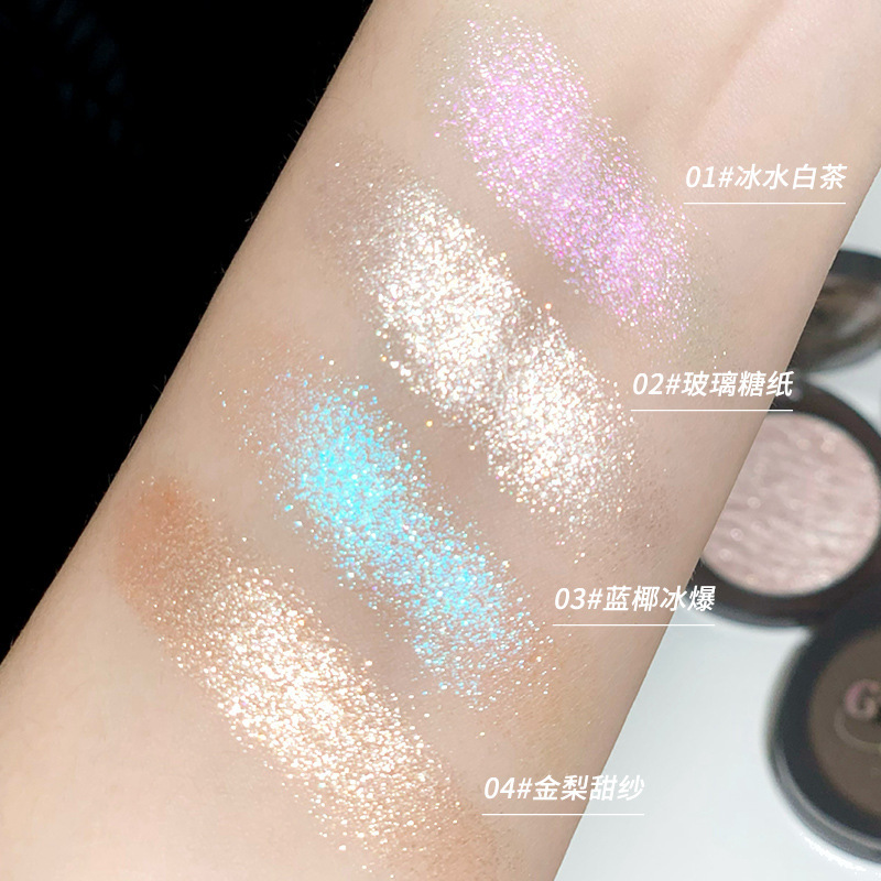 xixi Moon Pool Dark High-gloss Powder Plate, mashed potato texture, pearlescent small diamond fine sparkle, brightening the sleeping eye, single color Eyeshadow Application Scenario
