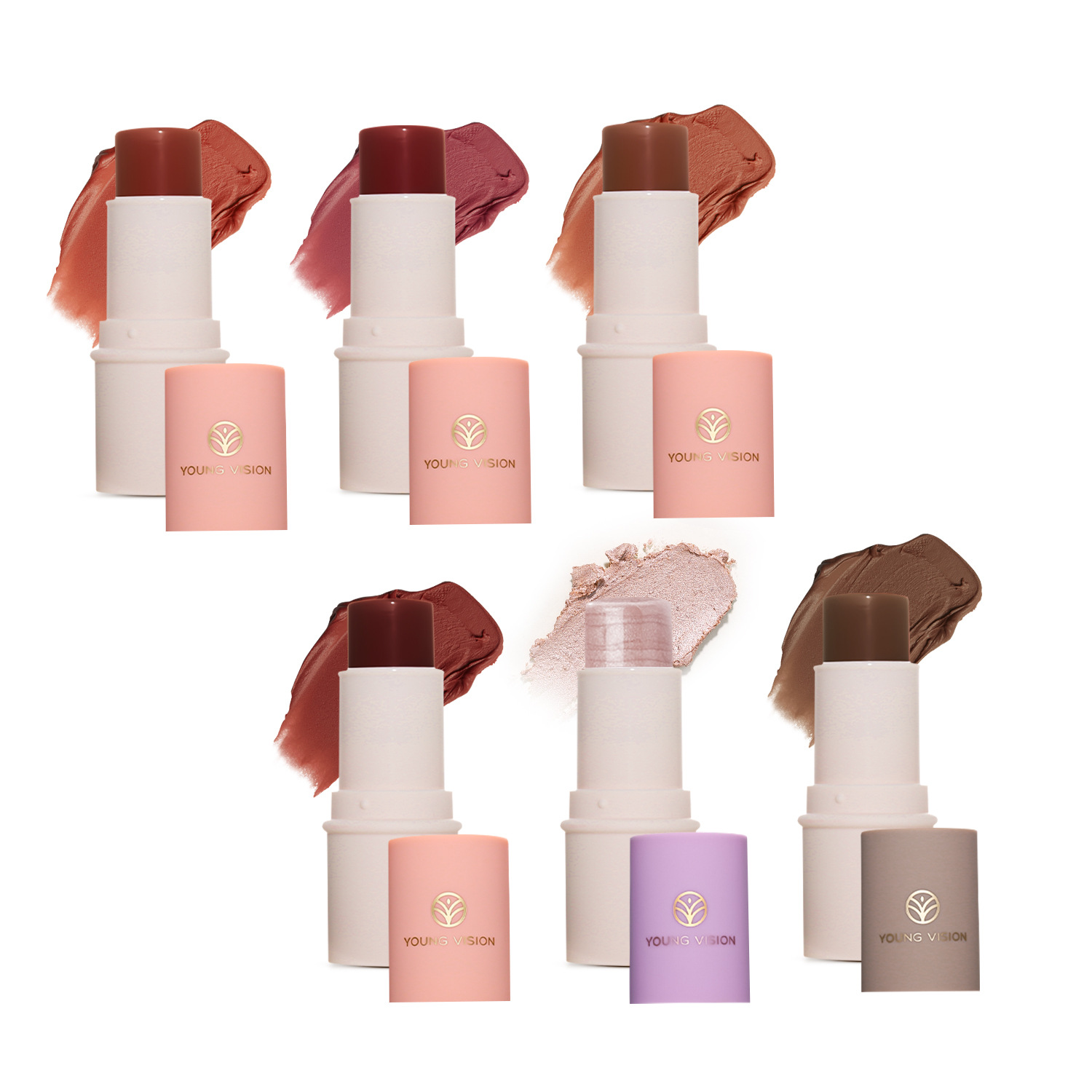 YOUNG VISION Multi-functional Makeup Stick, Lazy Person's Highlighter Contouring Blush, Matte Blush Stick wholesale Item Picture